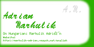 adrian marhulik business card